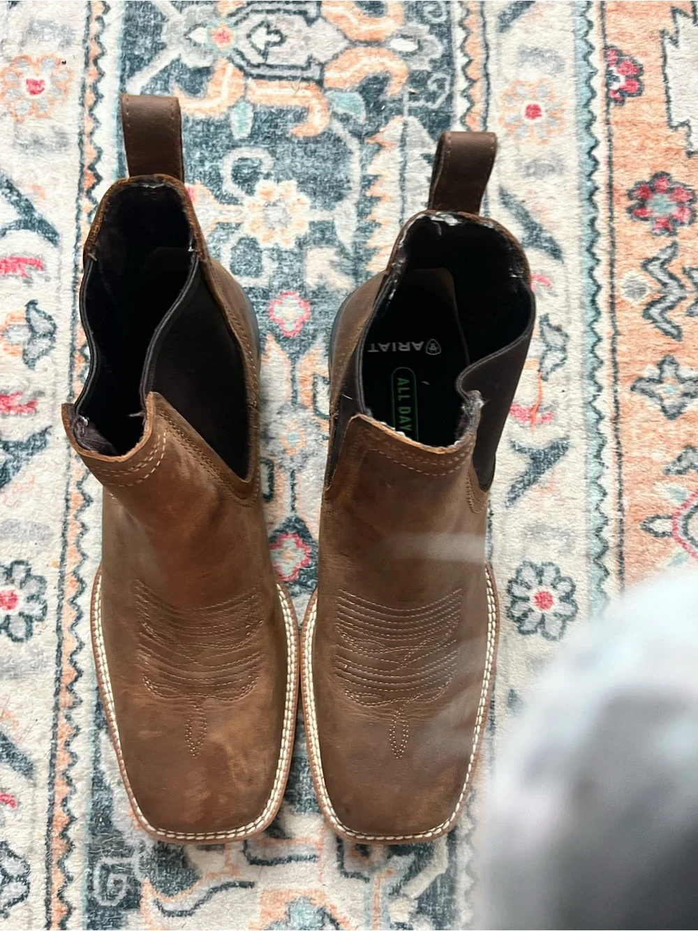 Ariat Brown Leather Chelsea Western Boot with Elastic Panels